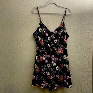 Forever 21 Romper Black/Multi/Floral Size 1X